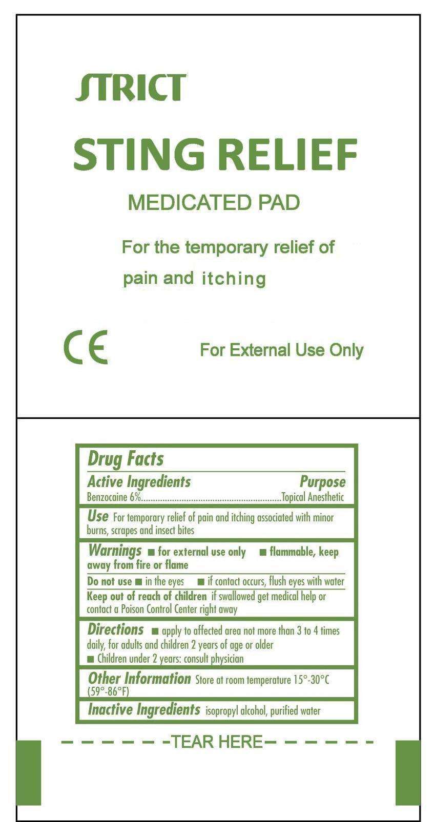 STING RELIEF MEDICATED PAD